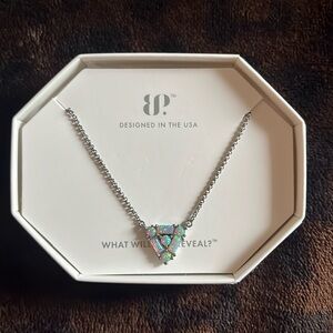 Bomb Party lab created peach fire opal necklace